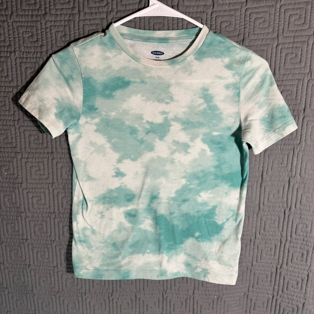 Old Navy T-Shirt Boys Size Medium 8 Green Seal The Teal Short Sleeve Tye Dye